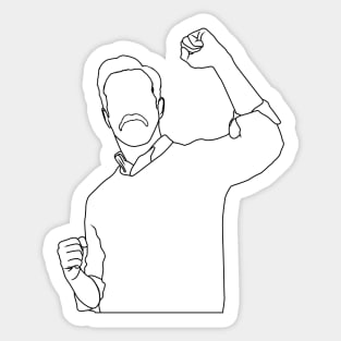 Victorious man - line art Sticker